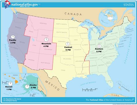 usa time zones map.